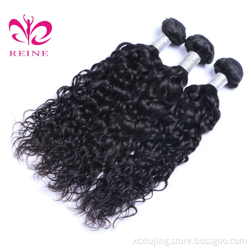 Wholesale raw unprocessed water wave brazilian human hair weft,100% virgin brazilian cuticle aligned hair